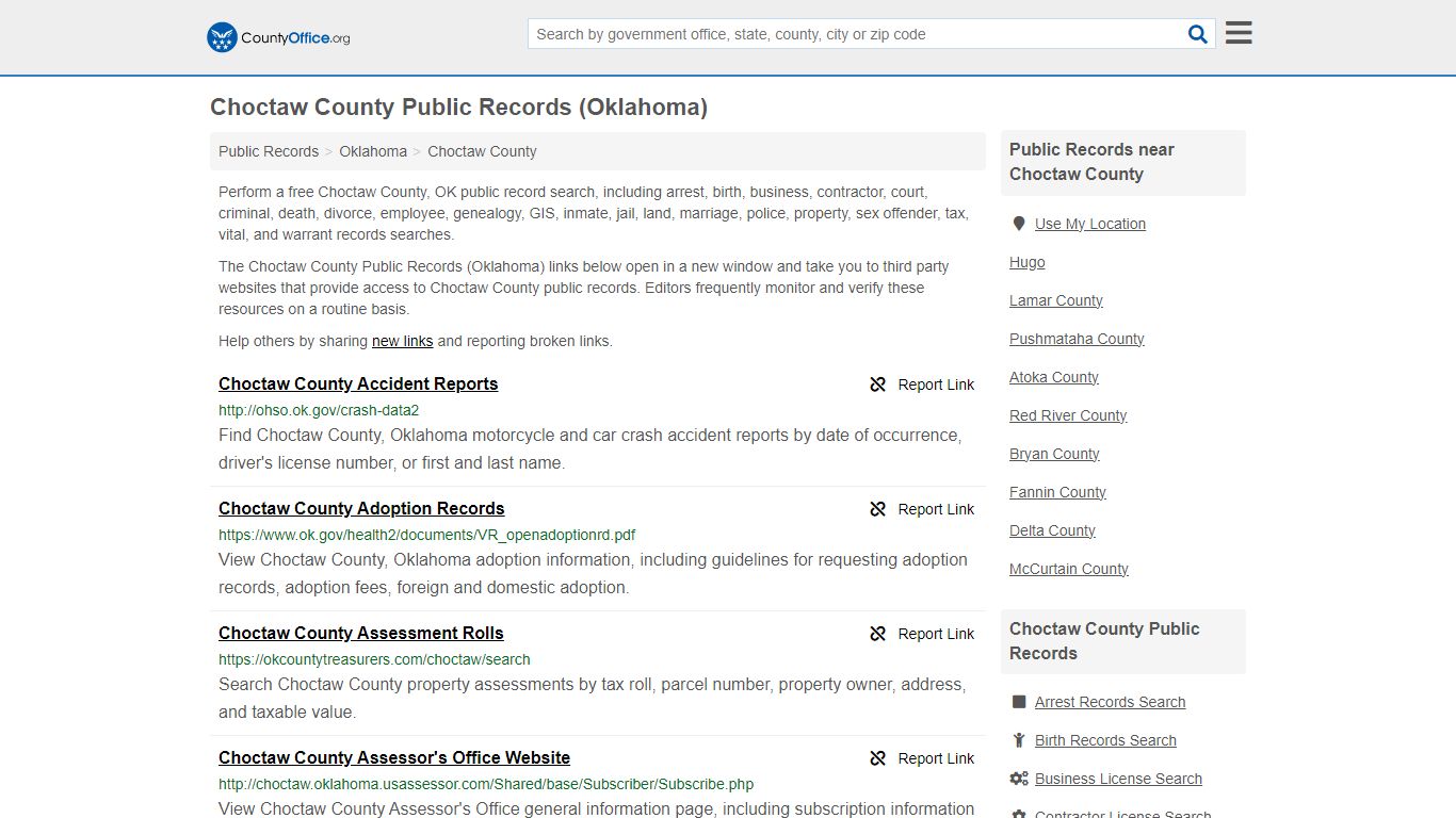 Public Records - Choctaw County, OK (Business, Criminal, GIS, Property ...