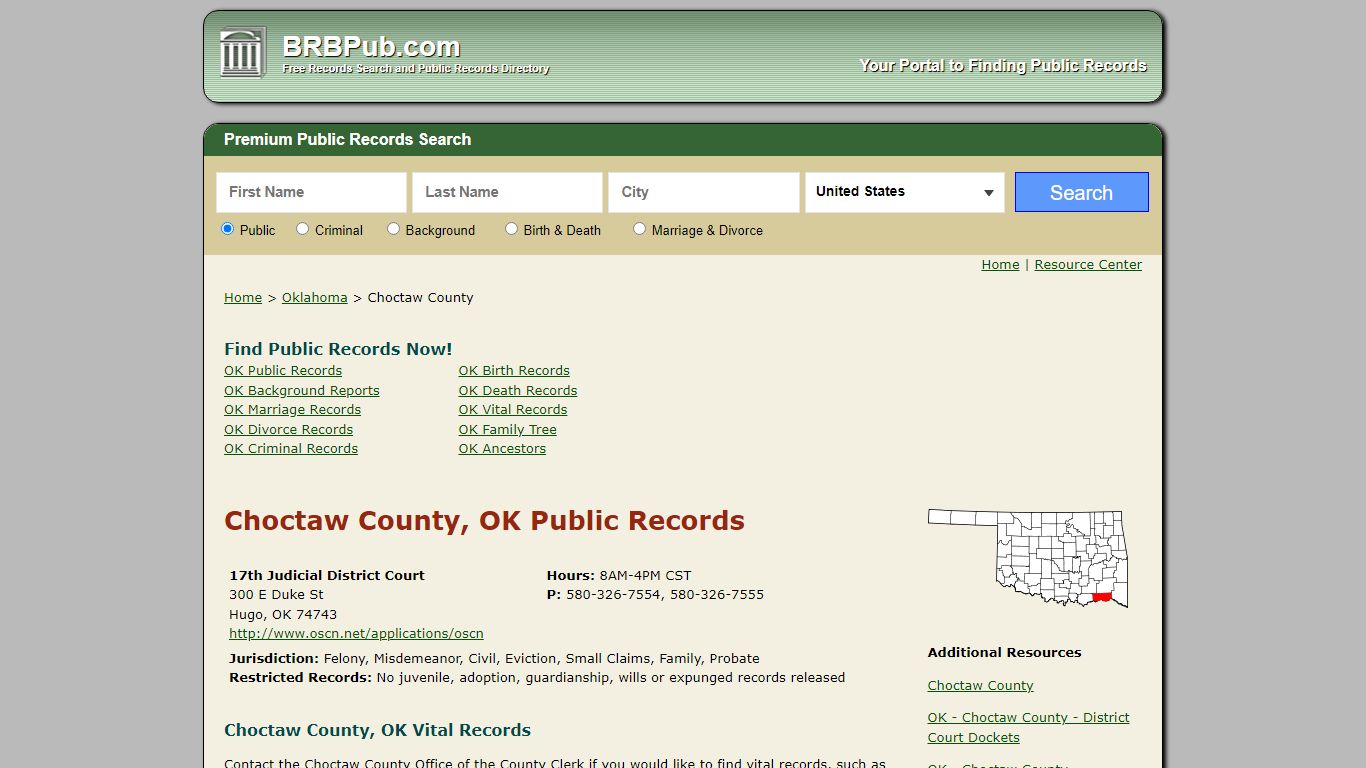 Choctaw County Public Records | Search Oklahoma Government Databases